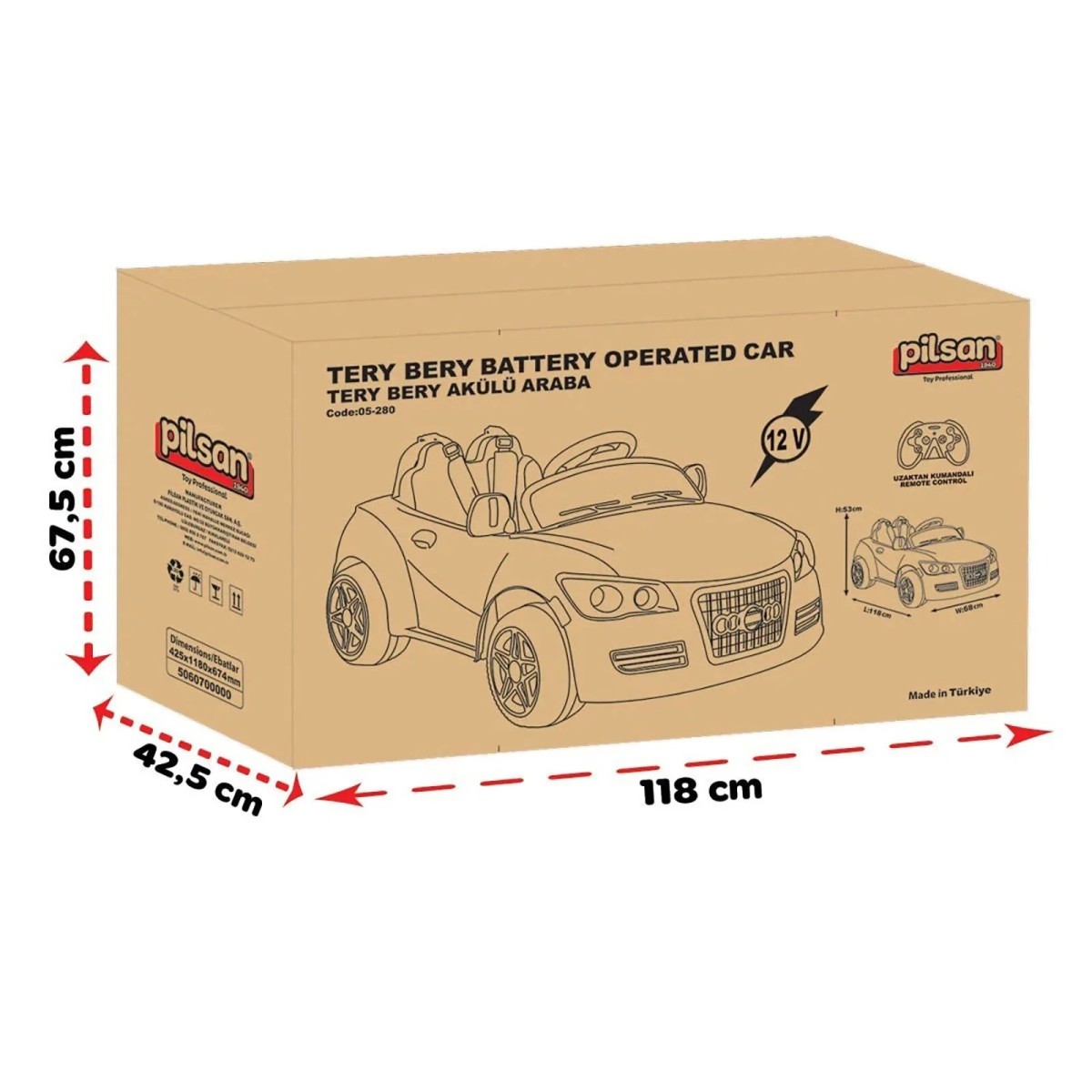Pilsan Oyuncak Pilsan Tery Bery 12 V Akülü Araba Uzaktan Kumandalı 4x2 Beyaz