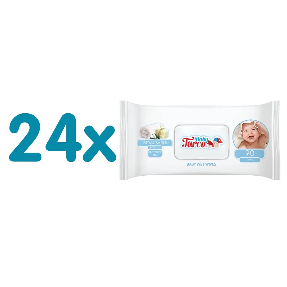 Beyaz Sabun Kokulu Bebek Islak Mendil 24 x 90 Adet