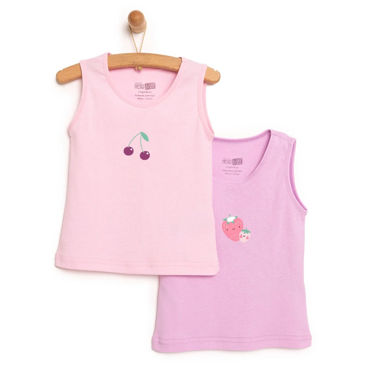 HelloBaby Kız Bebek 2li Atlet Bisiklet Yaka Mor